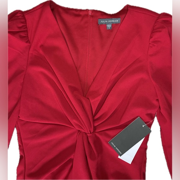 Julia Jordan Puffed Shoulder Twist Front Dress - Picture 5 of 8